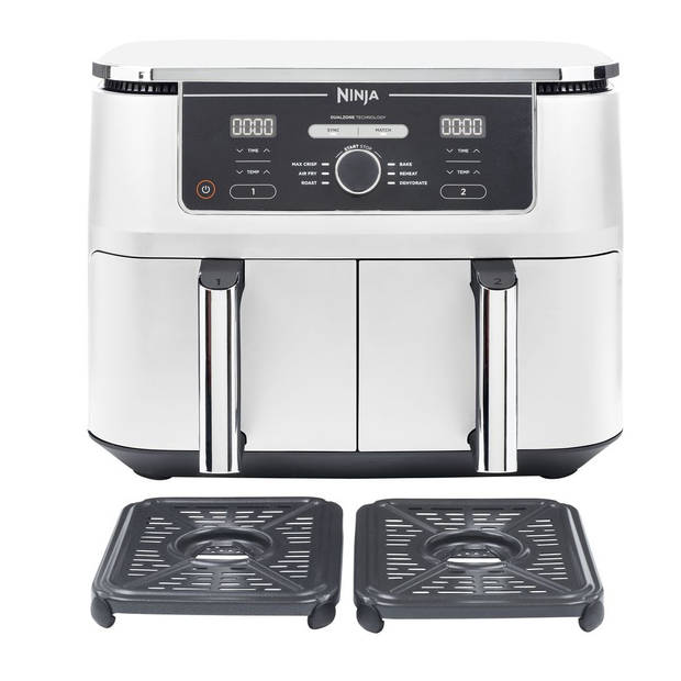 Ninja Foodi AF400EUWH Dubbele Airfryer XXL - Twee Kookvakken - 9.5 Liter - 2470 Watt - Dual Zone Technologie