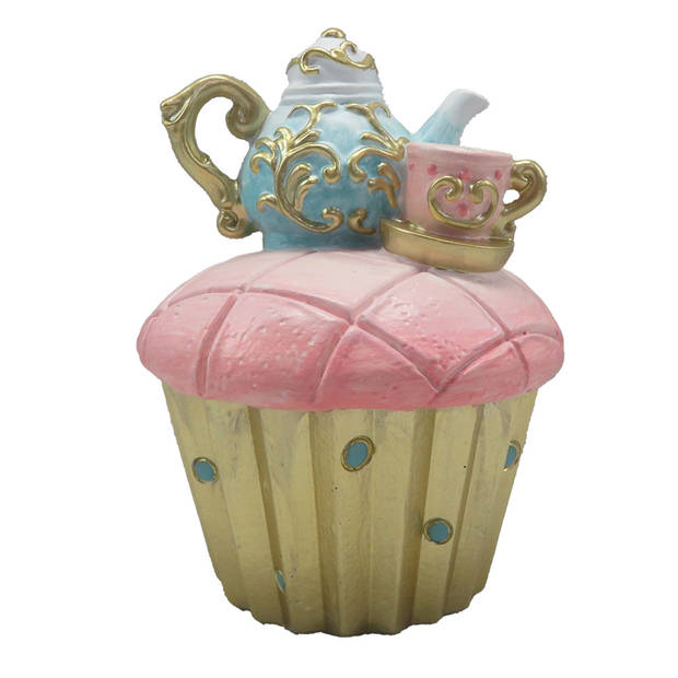 Clayre & Eef Decoratie Cupcake Ø 11x15 cm Roze Kunststof Roze