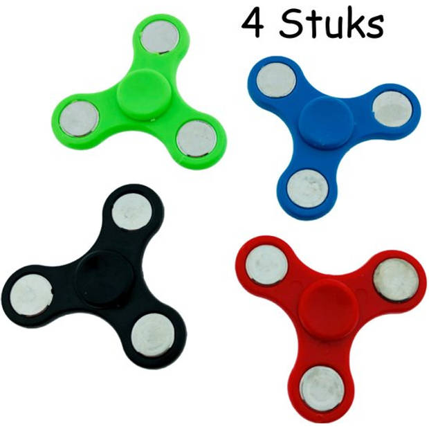 Fidget Hand Spinner - 6 cm - 4 kleuren - 4 Stuks