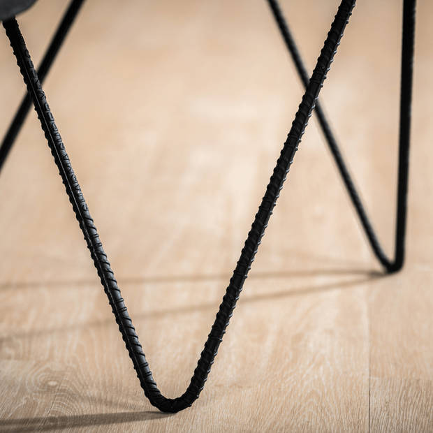 Ties salontafelset van 2 rond 54 cm zwart staal