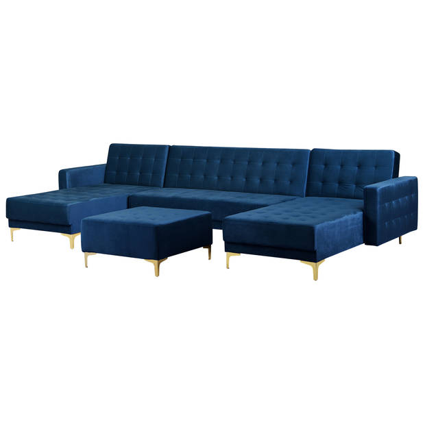 Beliani ABERDEEN - Modulaire Sofa-Blauw-Fluweel