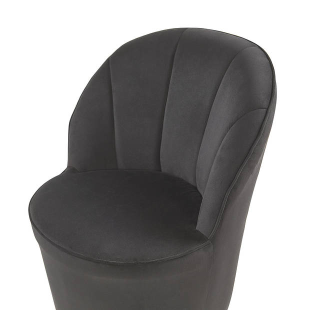 Beliani ALBY - Fauteuil-Zwart-Fluweel