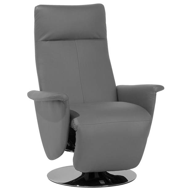 Beliani PRIME - TV-fauteuil-Grijs-Kunstleer