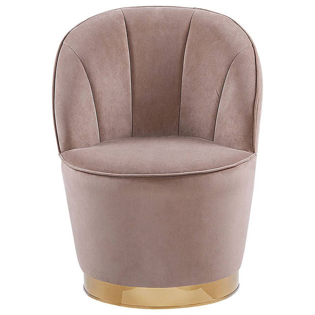 Beliani ALBY - Fauteuil-Beige-Fluweel