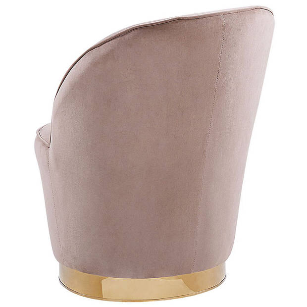 Beliani ALBY - Fauteuil-Beige-Fluweel