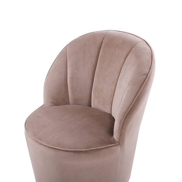 Beliani ALBY - Fauteuil-Beige-Fluweel