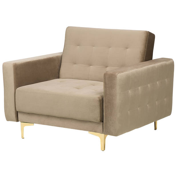 Beliani ABERDEEN - Fauteuil-Beige-Fluweel