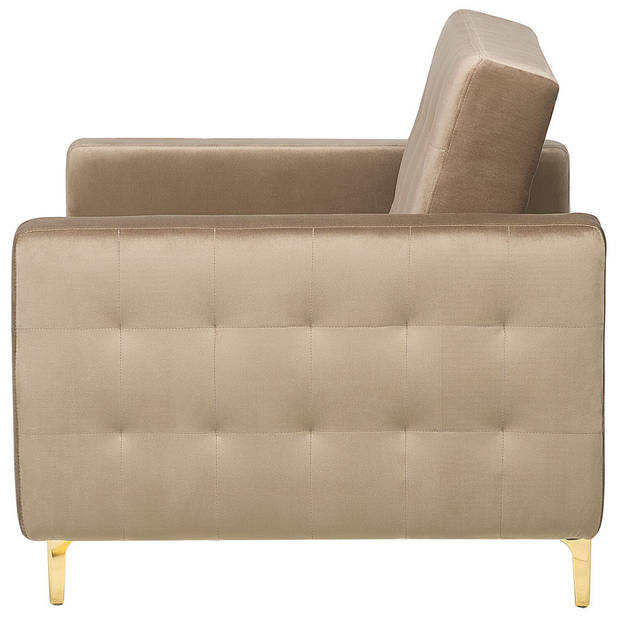 Beliani ABERDEEN - Fauteuil-Beige-Fluweel