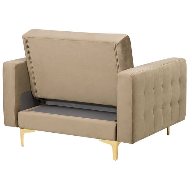 Beliani ABERDEEN - Fauteuil-Beige-Fluweel