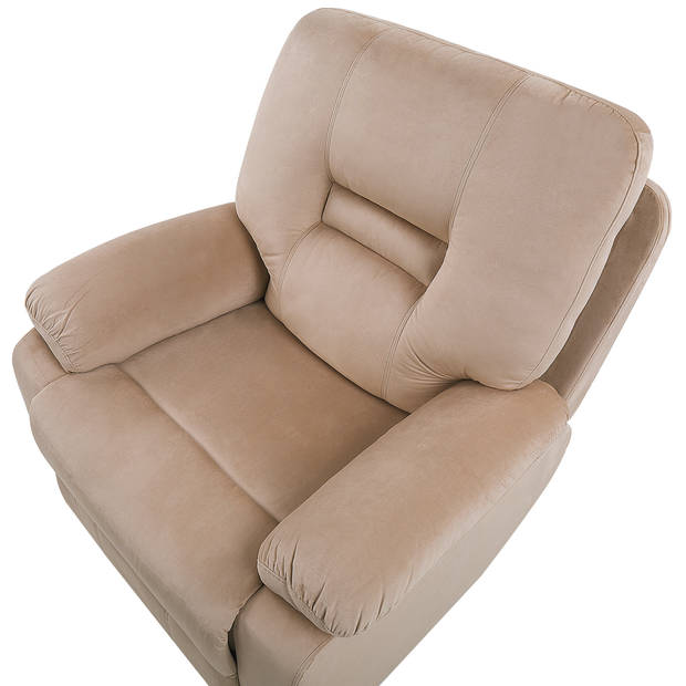 Beliani BERGEN - TV-fauteuil-Beige-Fluweel