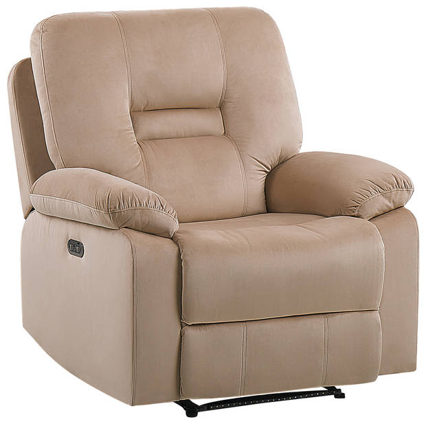 Beliani BERGEN - TV-fauteuil-Beige-Fluweel