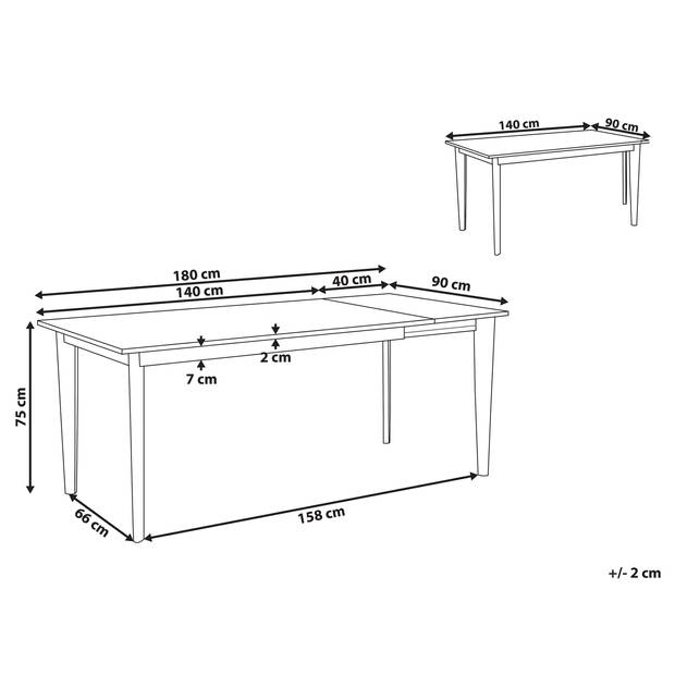 Beliani SOLA - Eettafel-Wit-MDF