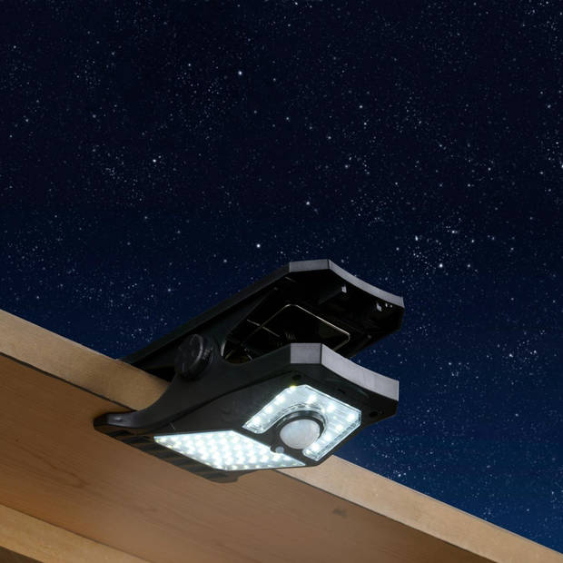 Grundig Solar Tuinverlichting Clip - Solar Lamp met Bewegingssensor - Tuinspot met Koel Wit Licht