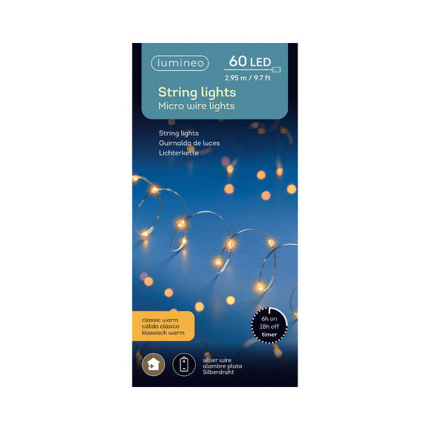 Strengverlichting 60 LED klassiek warm