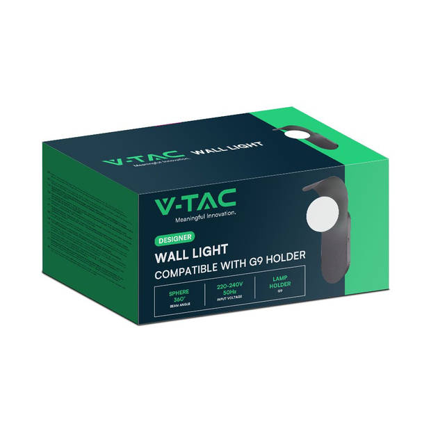 V-TAC VT-10113-B LED-spotjes - G9 Wandmontage - IP20 - Zwart
