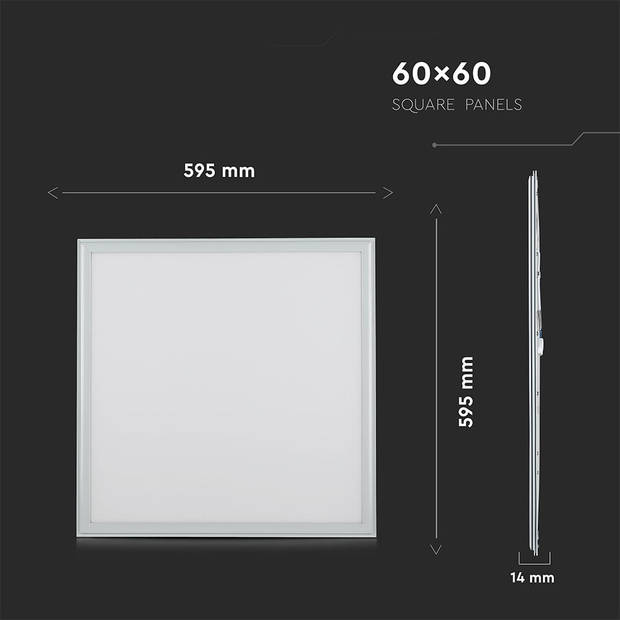 V-TAC VT-629 Witte LED Panelen - 60x60 - Samsung - IP20 - 29W - 3480 Lumen - 6400K - 5 Jaar 6 stuks/verpakking