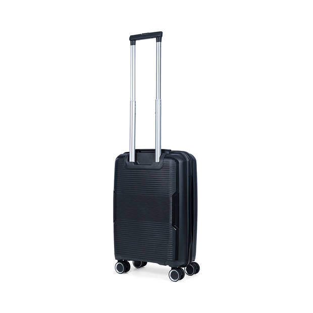 TravelZ Swinger Handbagage koffer 55cm - Lichtgewicht Trolley TSA-slot - Zwart