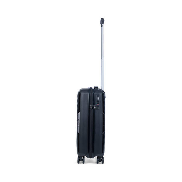 TravelZ Swinger Handbagage koffer 55cm - Lichtgewicht Trolley TSA-slot - Zwart