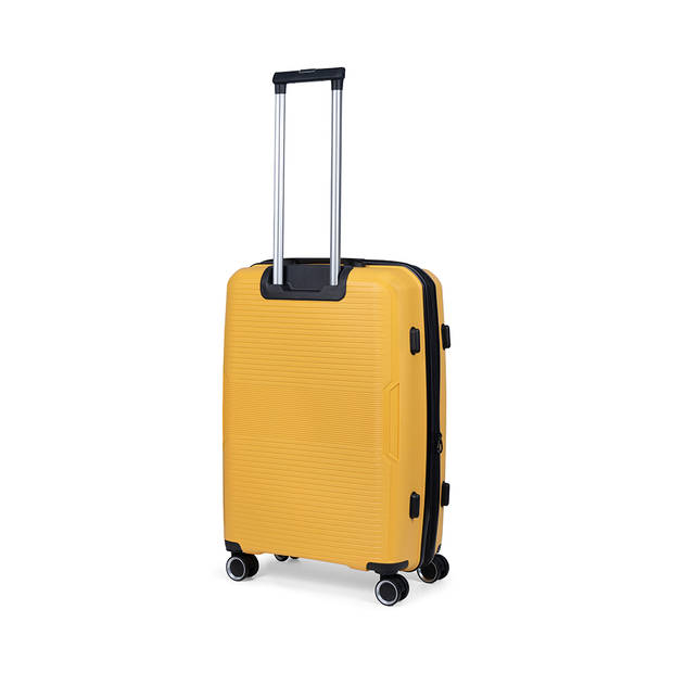 TravelZ Swinger middenmaat koffer 67cm met Expander - Trolley 75 ltr TSA-slot - Geel