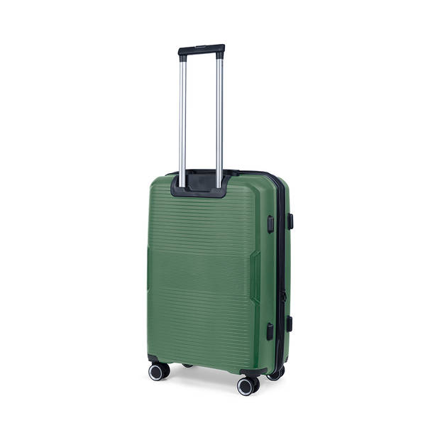 TravelZ Swinger middenmaat koffer 67cm met Expander - Trolley 75 ltr TSA-slot - Groen