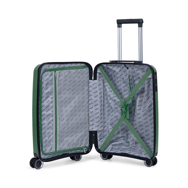 TravelZ Swinger middenmaat koffer 67cm met Expander - Trolley 75 ltr TSA-slot - Groen