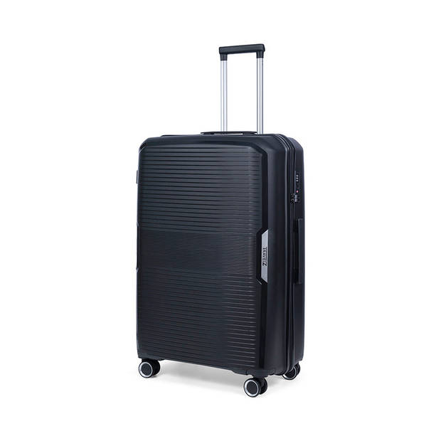 TravelZ Swinger Grote reiskoffer 78cm - Trolley 105 ltr met TSA-slot - Zwart