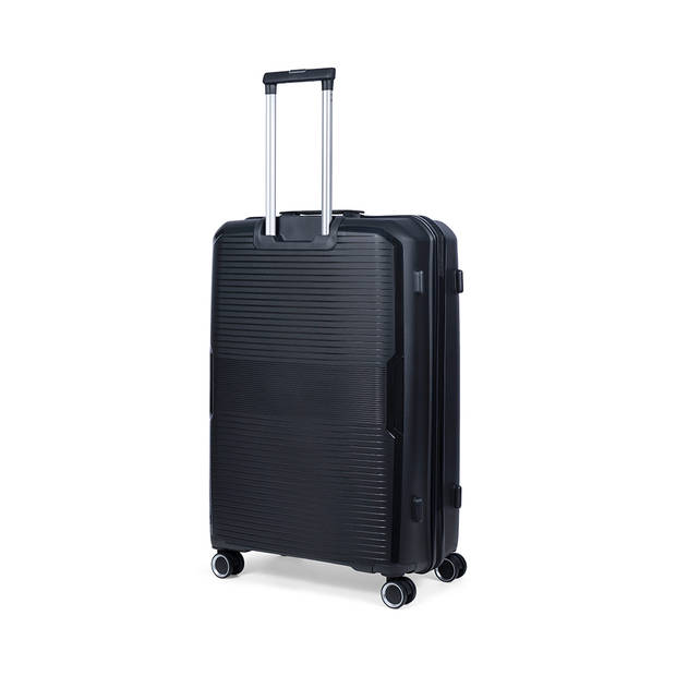 TravelZ Swinger Grote reiskoffer 78cm - Trolley 105 ltr met TSA-slot - Zwart