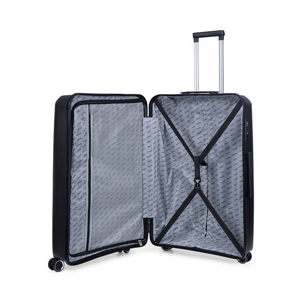 TravelZ Swinger Kofferset 2-delig- Handbagage 55cm + 78 grote koffer - TSA-slot - Zwart