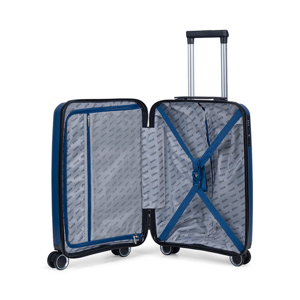 TravelZ Swinger middenmaat koffer 67cm met Expander - Trolley 75 ltr TSA-slot - Blauw