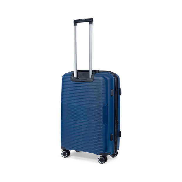 TravelZ Swinger middenmaat koffer 67cm met Expander - Trolley 75 ltr TSA-slot - Blauw