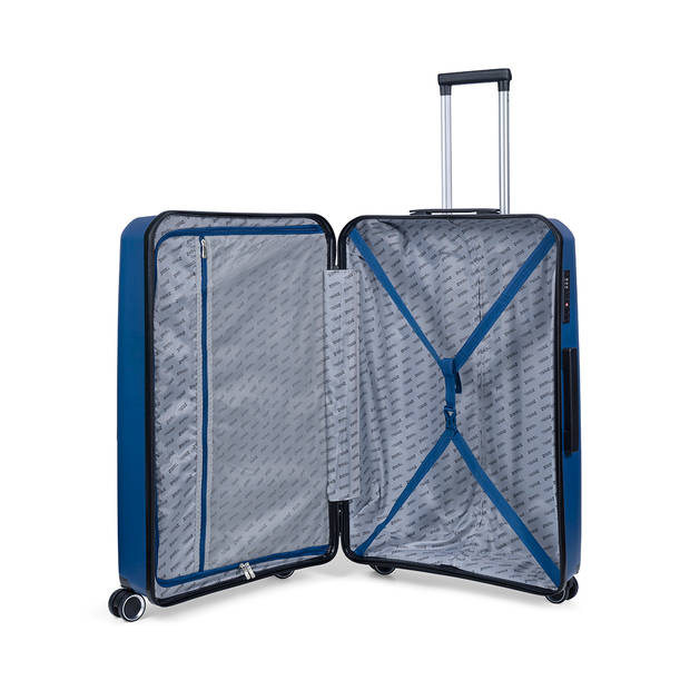 TravelZ Swinger Kofferset 2-delig- Handbagage 55cm + 78 grote koffer - TSA-slot - Blauw