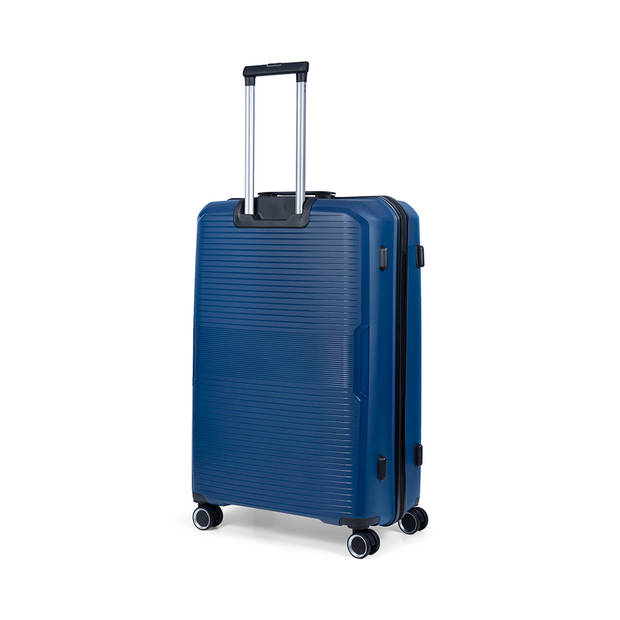 TravelZ Swinger Grote reiskoffer 78cm - Trolley 105 ltr met TSA-slot - Blauw