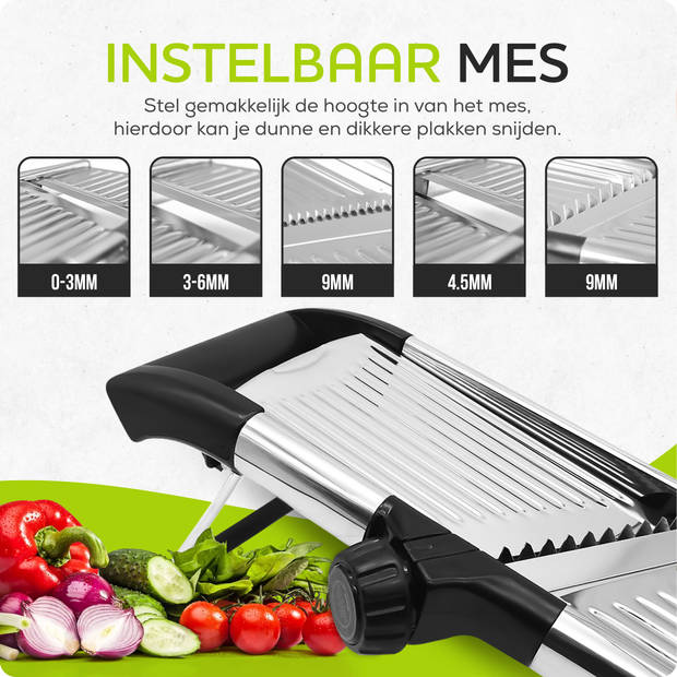 HGMD Mandoline - Groentesnijder - Slicer Dicer - Keukensnijder - Multifunctioneel - RVS