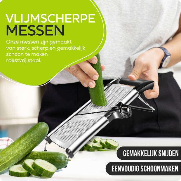 HGMD Mandoline - Groentesnijder - Slicer Dicer - Keukensnijder - Multifunctioneel - RVS