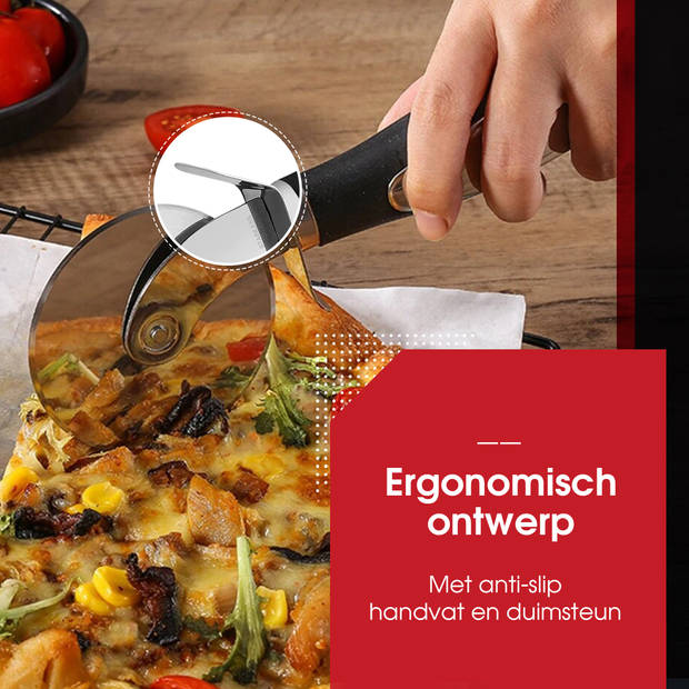 HGMD Pizzasnijder met Ophanghaak - Roestvrijstaal - Vaatwasser bestendig