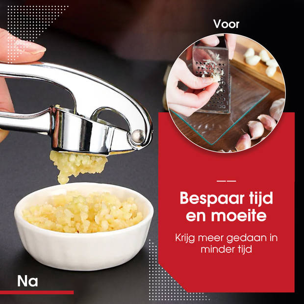 HGMD Knoflookpers RVS - Knoflookpers/Gemberpers - Garlic press - Vaatwasser bestendig