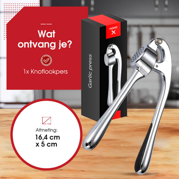 HGMD Knoflookpers RVS - Knoflookpers/Gemberpers - Garlic press - Vaatwasser bestendig