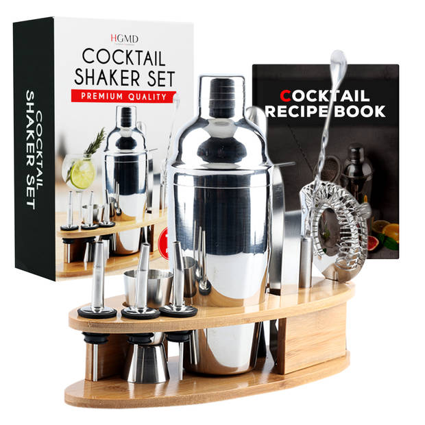 HGMD Cocktail Set - 18-Delige set - Cocktail Shaker Set (750ml) - Cocktail shaker set - Inclusief Receptenboekje