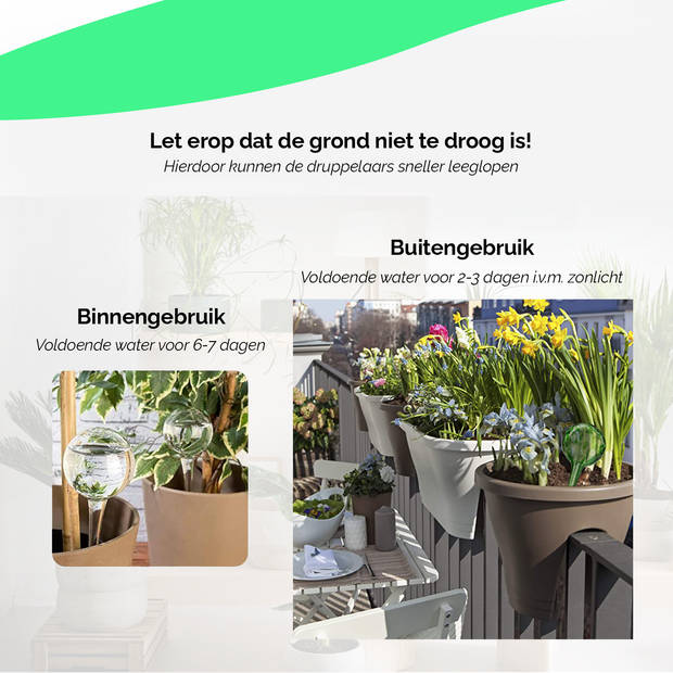 HGMD Waterdruppelaar XL set van 6 stuks - Transparant- 27x8 cm - Waterdruppelaar voor kamerplanten