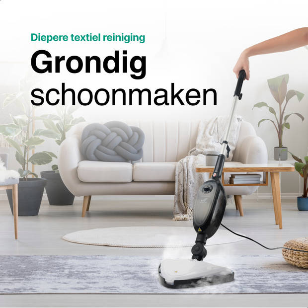 Vivid Green 12 in 1 Stoomreiniger Én Handstomer - Tapijtreiniger - Vlekkenreiniger - Stoomreinigers - 6 Doekjes