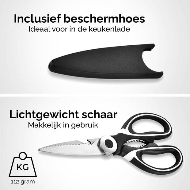 Multifunctionele Keukenschaar - Vaatwasser bestendig - Huishoudschaar - Flesopener - Notenkraker