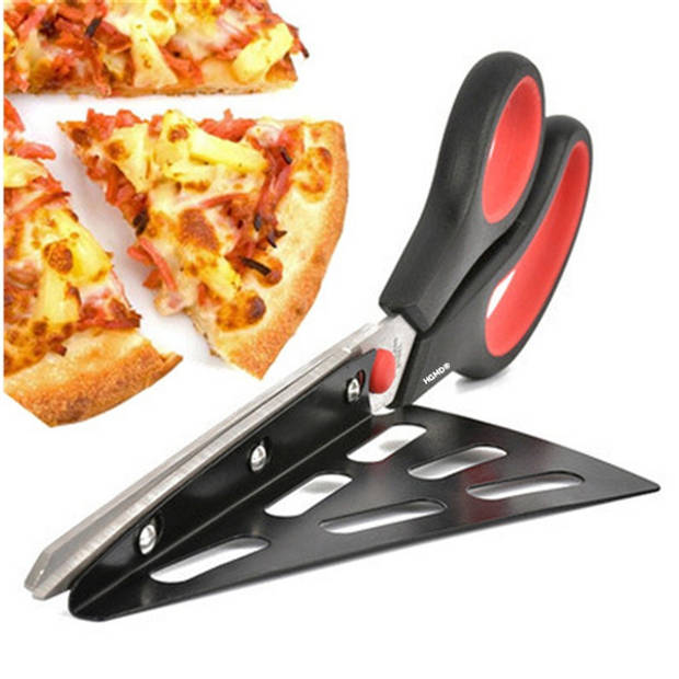 HGMD Pizzaschaar - Pizzaknipper - Pizzames - Pizzasnijder - 2 in 1 Pizzaschep