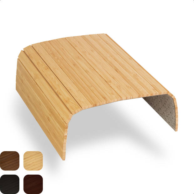 Tuko Armleuning dienblad voor bank - Naturel - FSC bamboe - Flexibel - Organizer - Banktafel