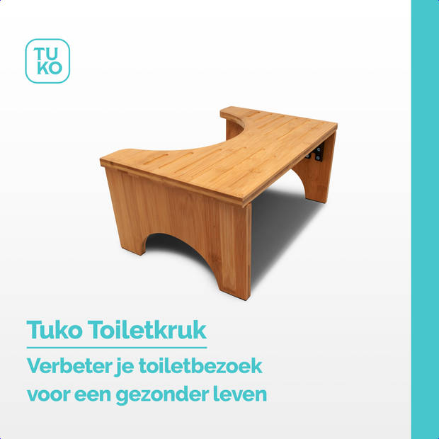 Tuko Toiletkruk - Inklapbaar - FSC Bamboe - Voor de juiste houding - WC kruk - Poepkruk