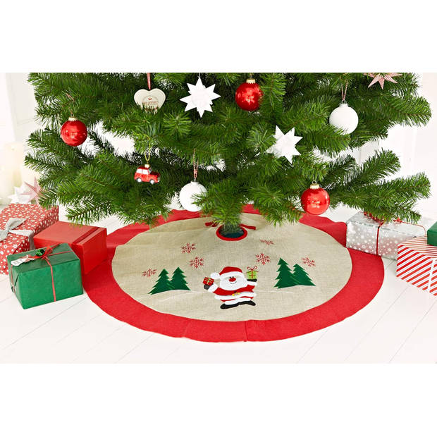 Ronde kerstboomrok - Kerstboomkleed - Boomdeken - Kerstman - 90 x 90 cm