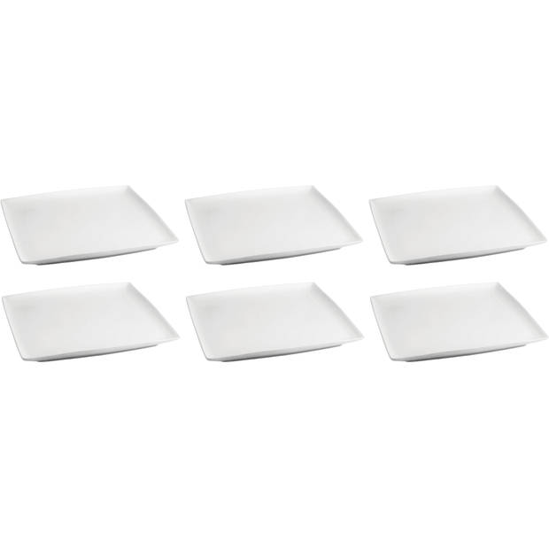 BonBistro Dessertbord Yong Squito 18 x 18 cm - Wit - 6 stuks