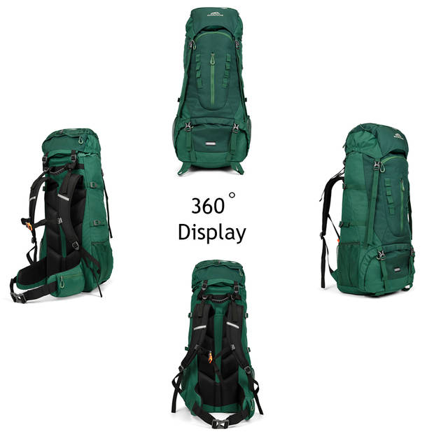 Dutch Mountains Backpack 65-75 ltr Dames & Heren Incl. regenhoes Lichtgewicht Groen