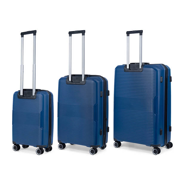 TravelZ Swinger Kofferset 3-delig- Lichtgewicht koffers met TSA-slot - Blauw