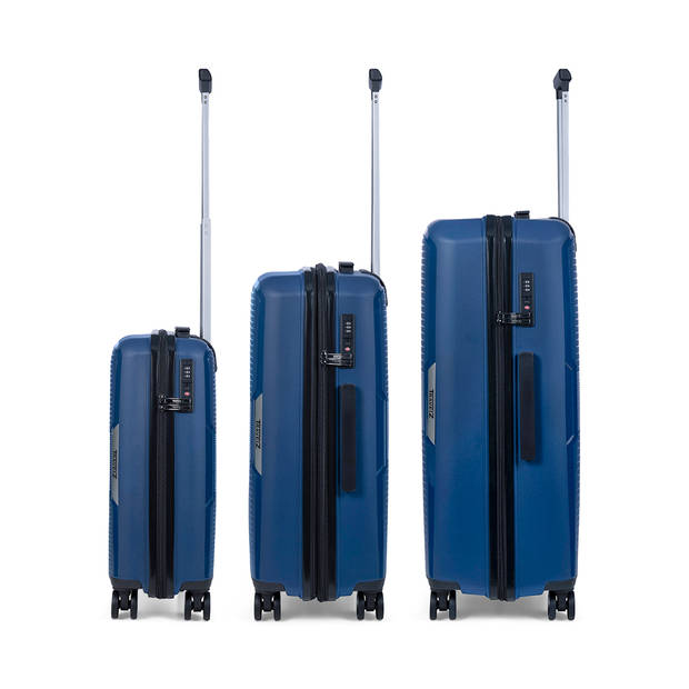 TravelZ Swinger Kofferset 3-delig- Lichtgewicht koffers met TSA-slot - Blauw