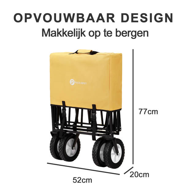 Packaway Opvouwbare Bolderkar van Wasbaar Polyester tot 70KG – 98 x 53 cm – OKERGEEL